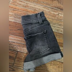 0 black denim shorts